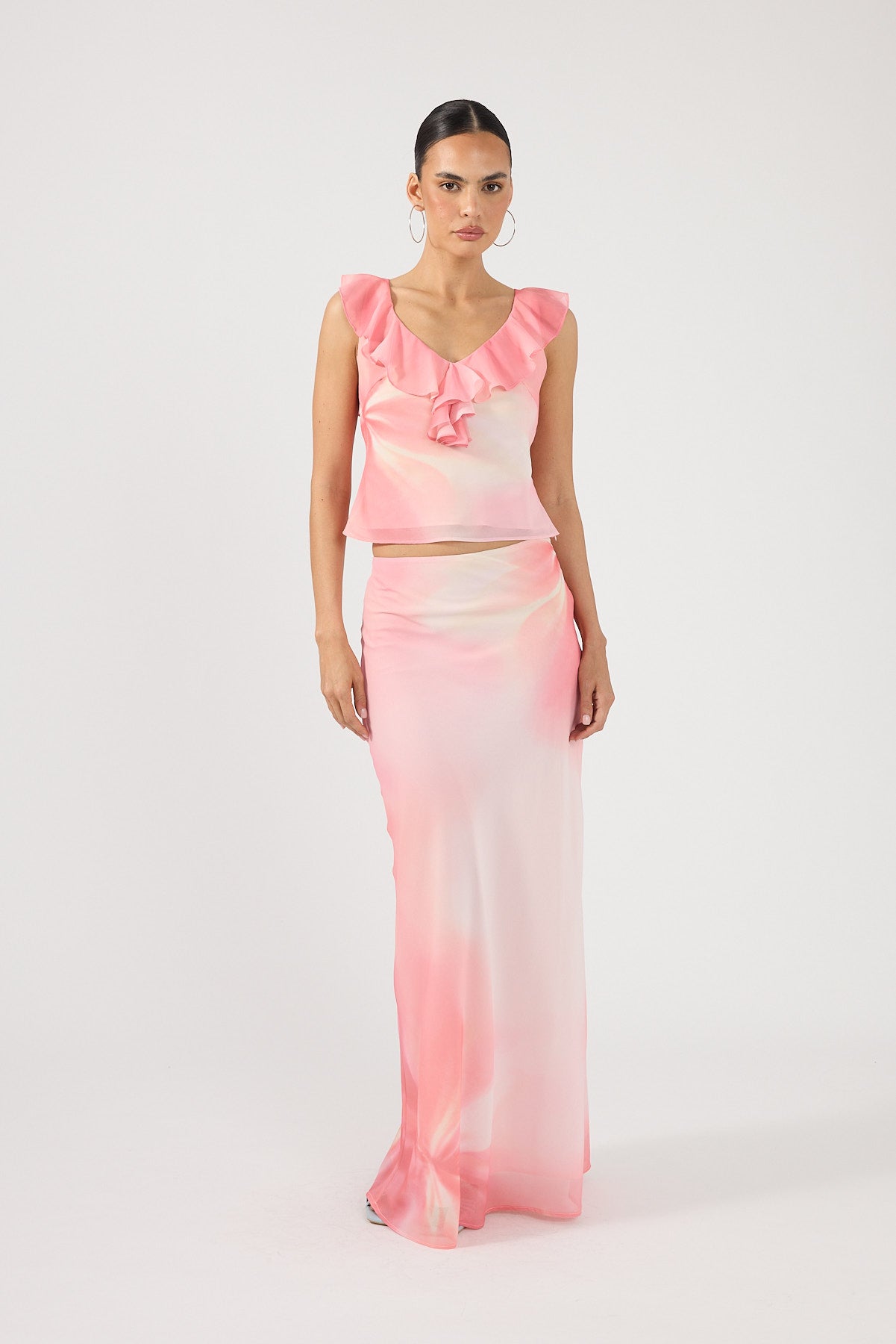 Perfect Stranger Jolette Maxi Skirt Coral