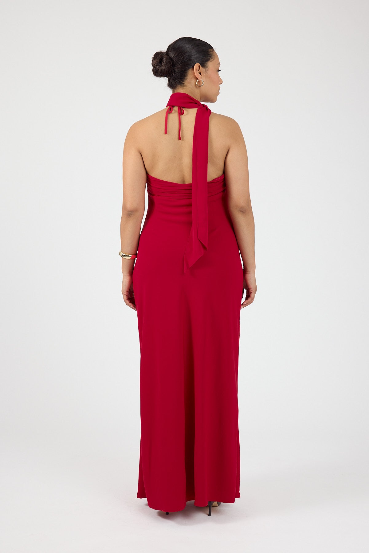 Perfect Stranger Luccia Scarf Maxi Dress Cherry Red