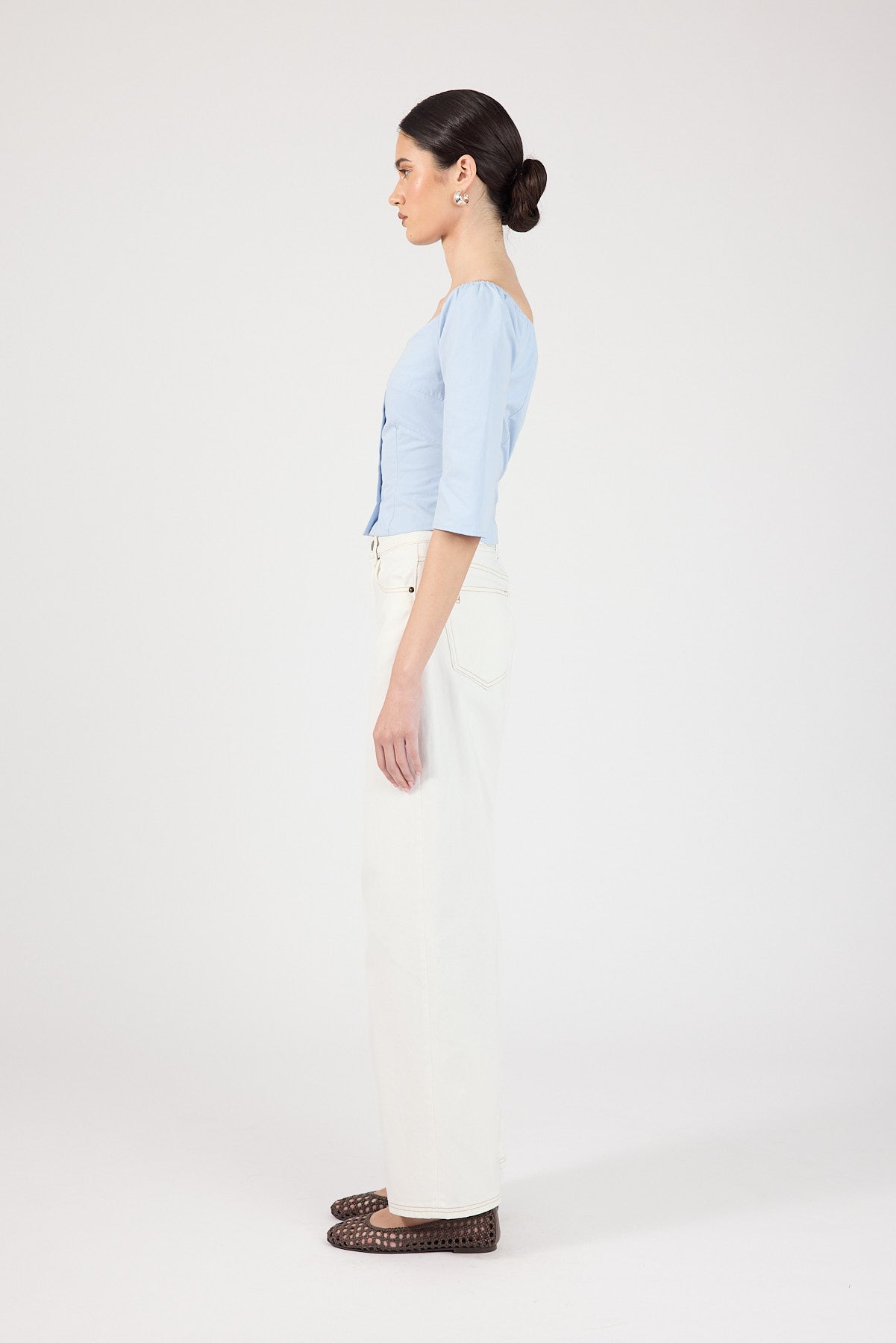 Perfect Stranger Marshall 3/4 sleeve shirt Blue