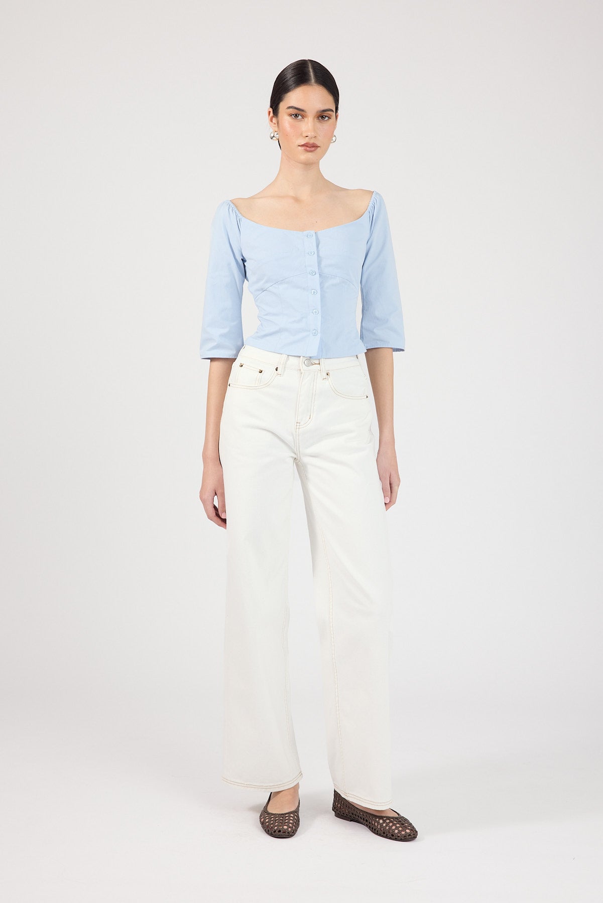Perfect Stranger Marshall 3/4 sleeve shirt Blue