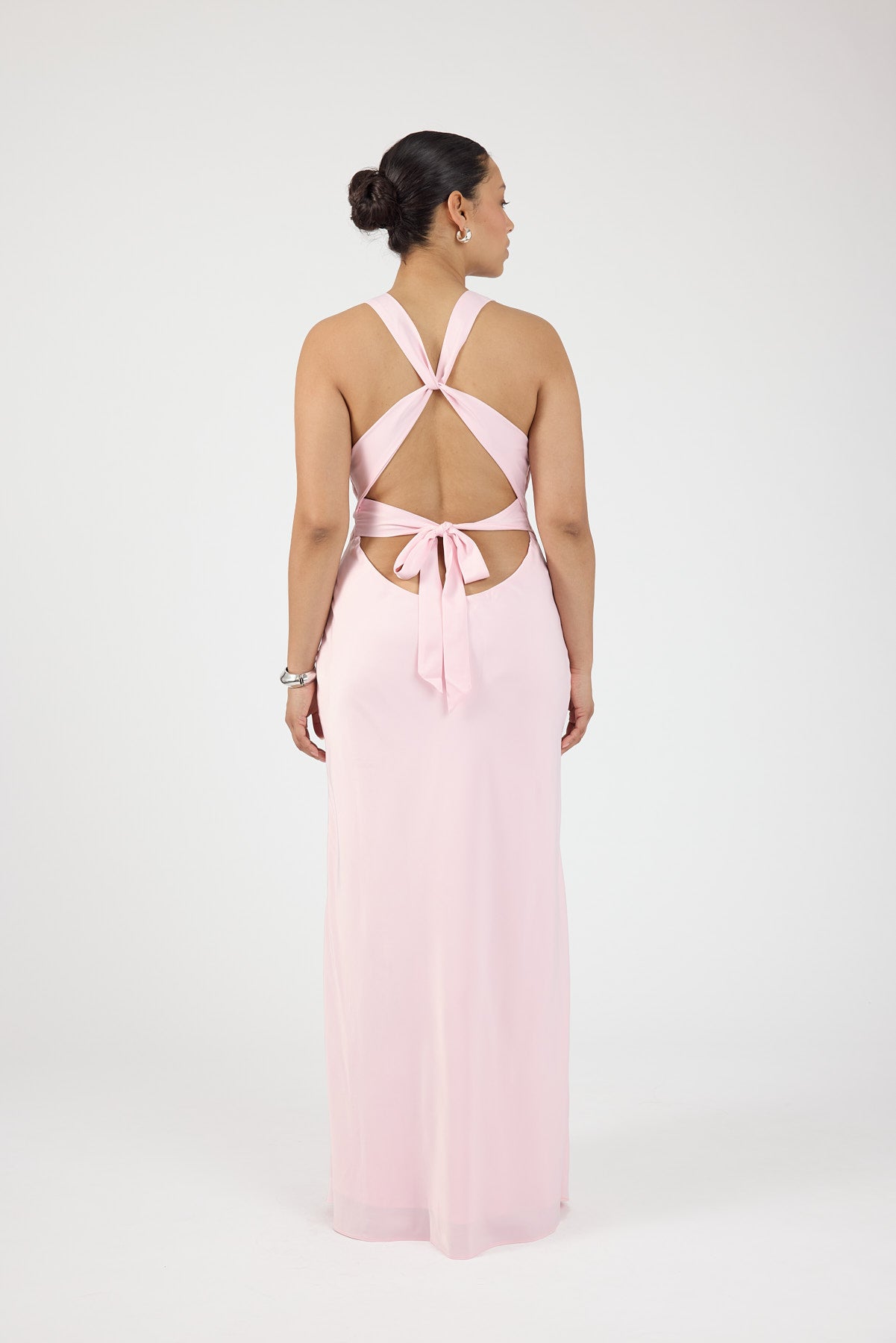 Perfect Stranger Ellie Twist Front Maxi Dress Pale Pink