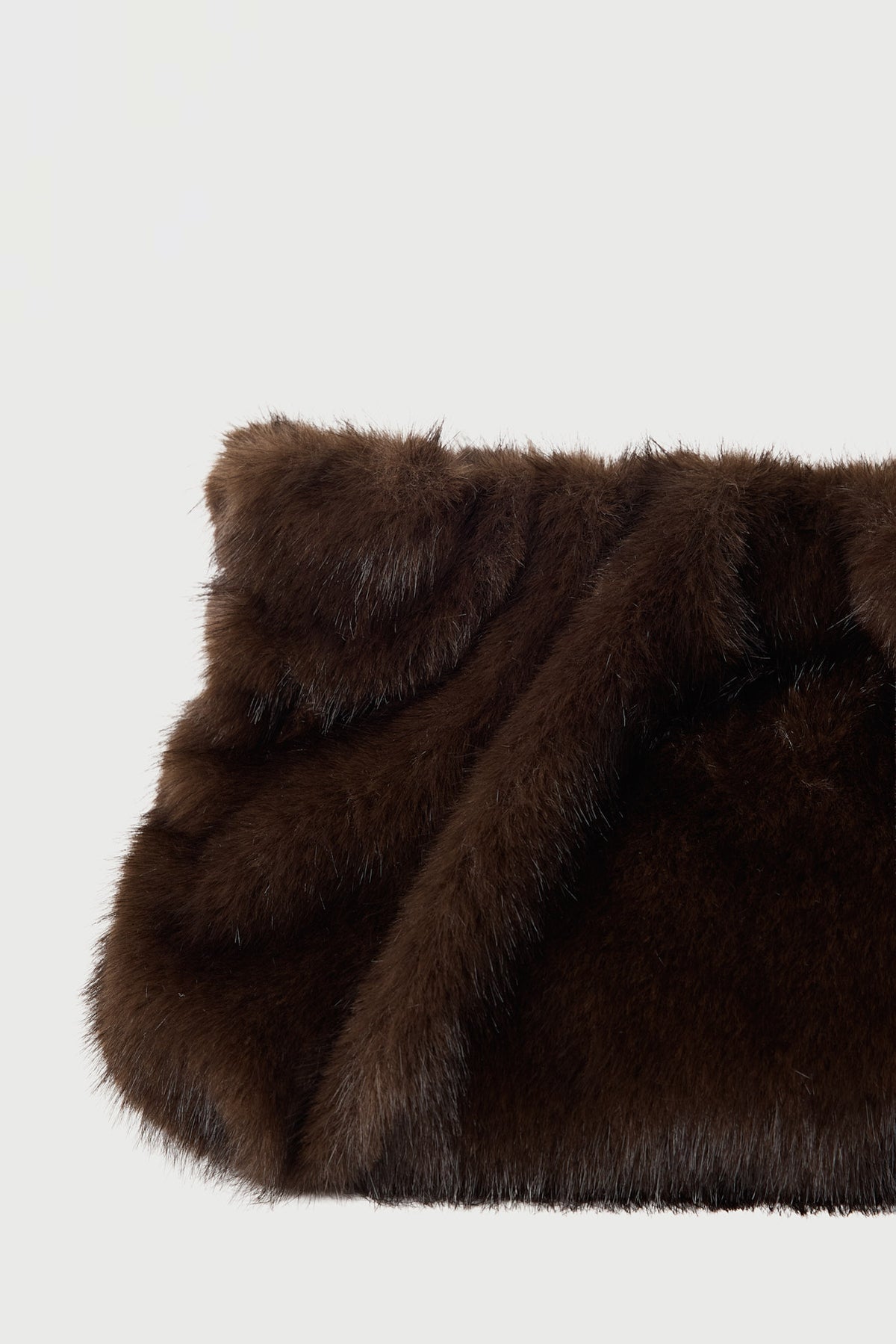 Perfect Stranger Sawyer Faux Fur Clutch Bag Brown
