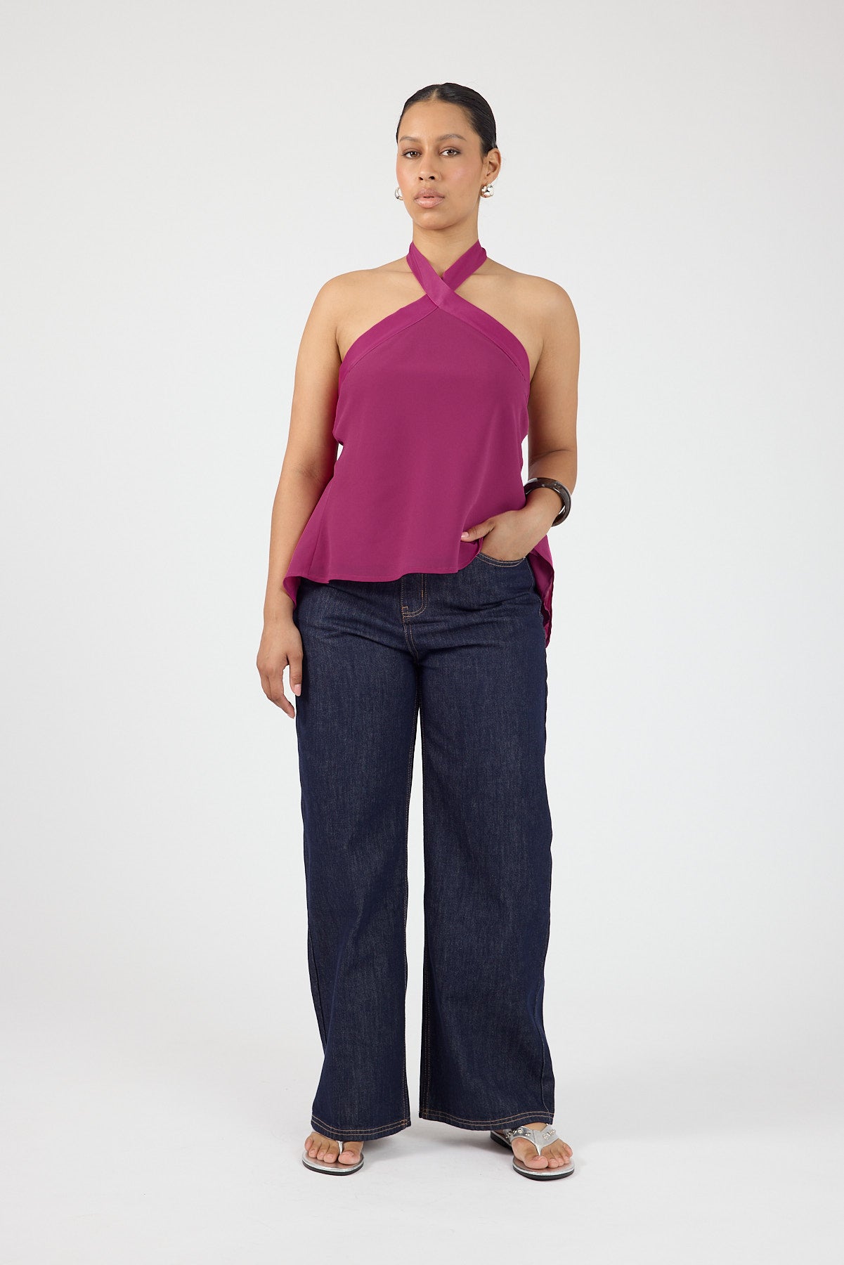 Perfect Stranger Lyra Halter Top Magenta