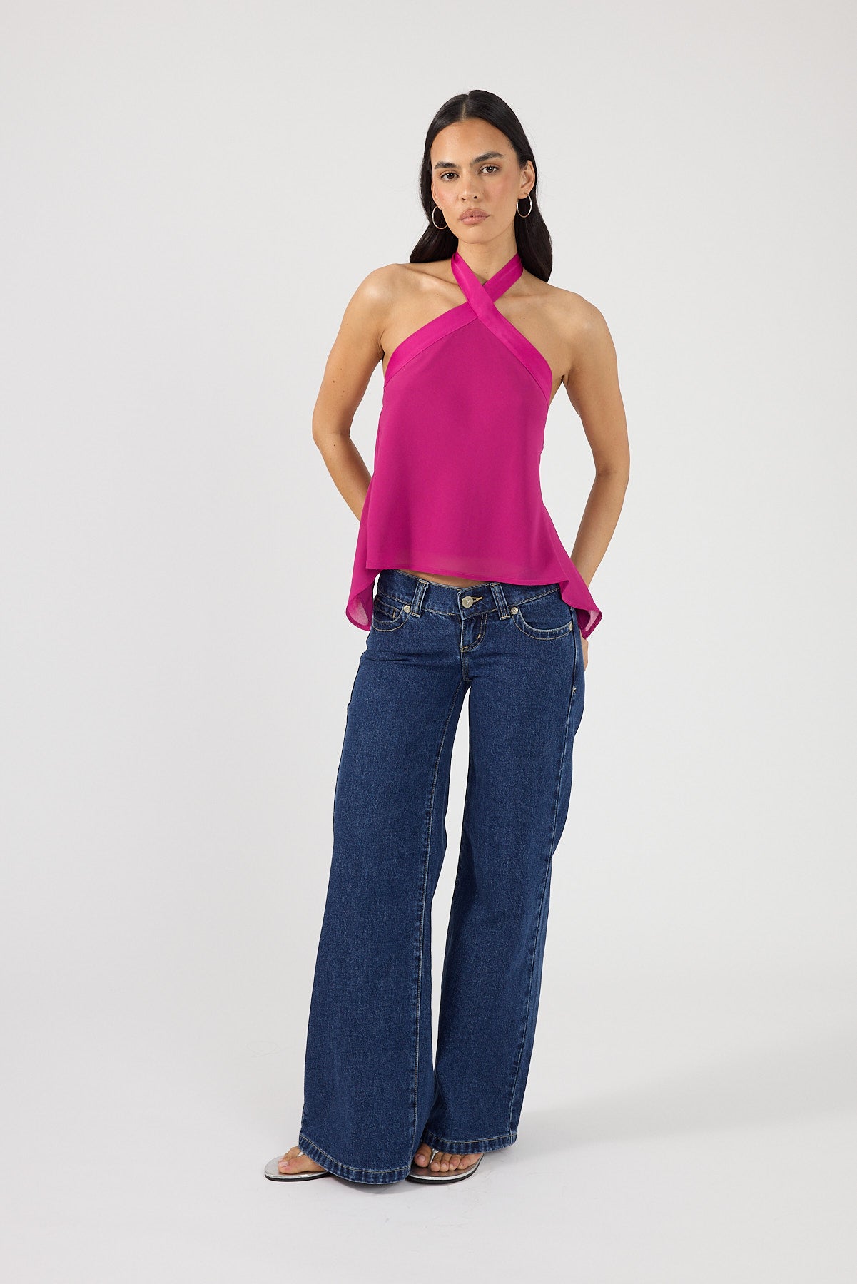 Perfect Stranger Lyra Halter Top Magenta