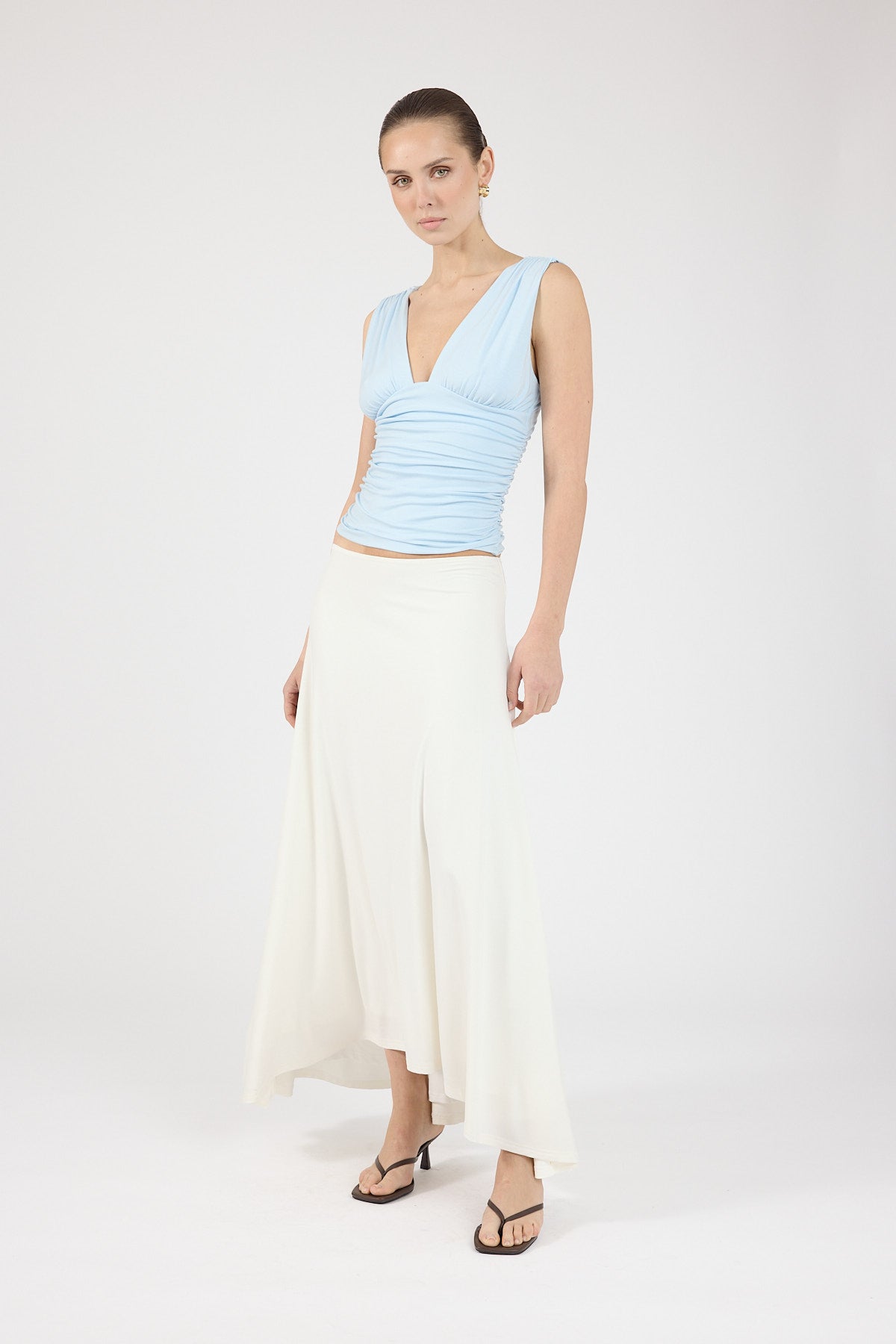 Perfect Stranger Ainzley Gathered Top Blue