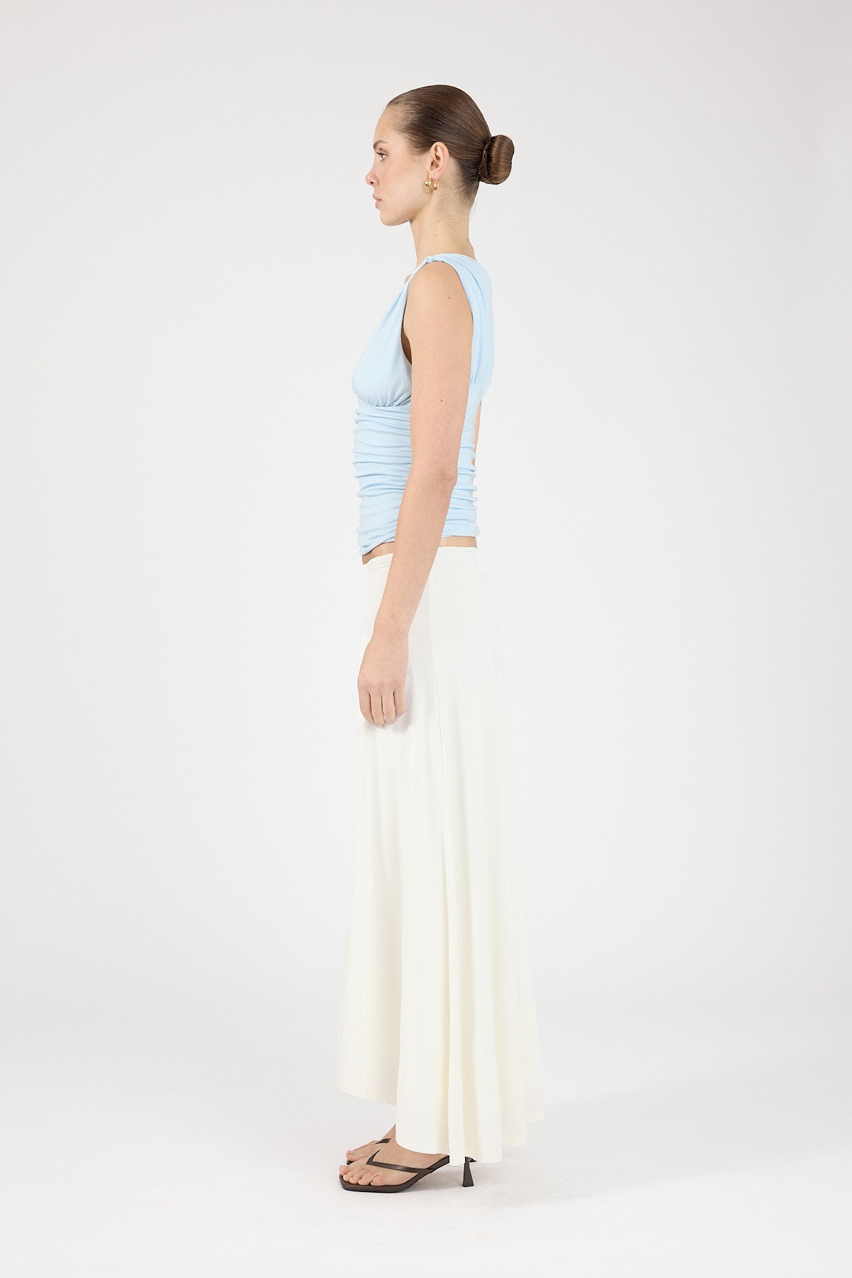 Perfect Stranger Ainzley Gathered Top Blue