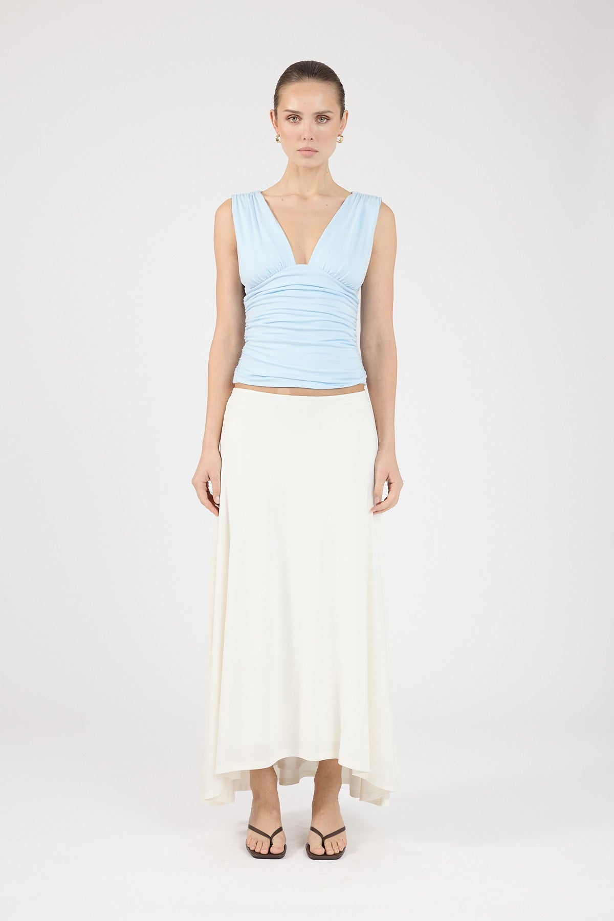 Perfect Stranger Ainzley Gathered Top Blue