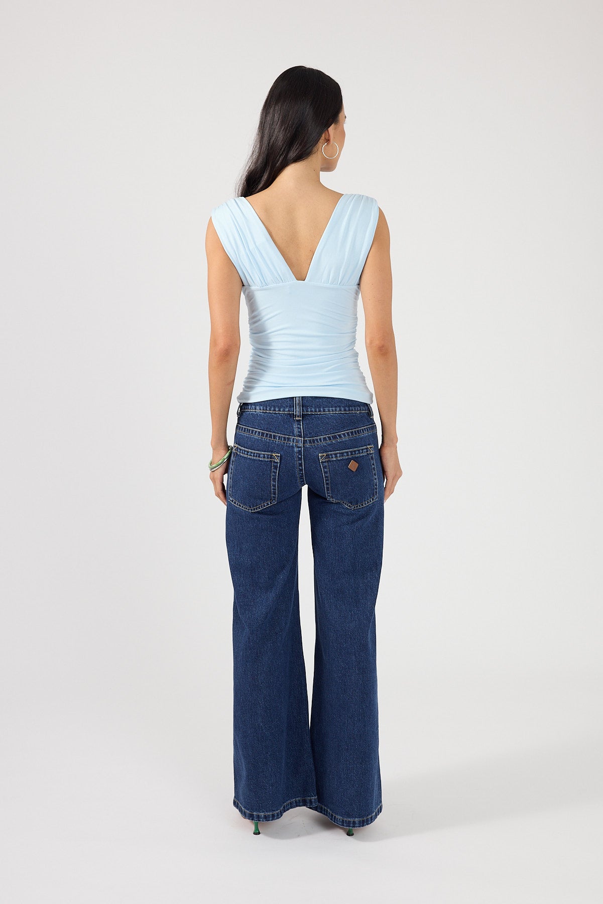 Perfect Stranger Ainzley Gathered Top Blue