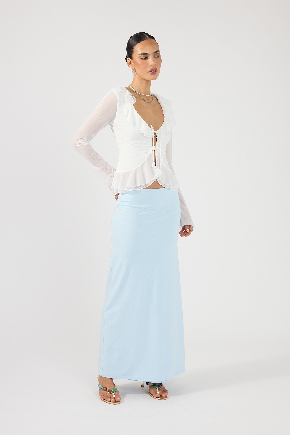 Perfect Stranger AINZLEY MAXI SKIRT Blue