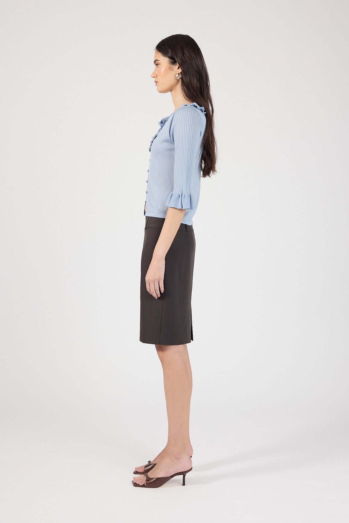 Perfect Stranger Ava 3/4 Sleeve Knit Top Blue