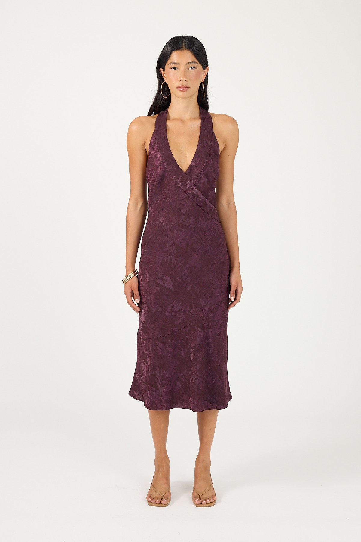 Perfect Stranger Rumi Satin Midi Dress Purple