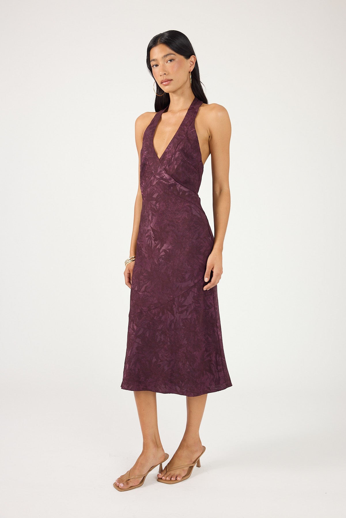 Perfect Stranger Rumi Satin Midi Dress Purple