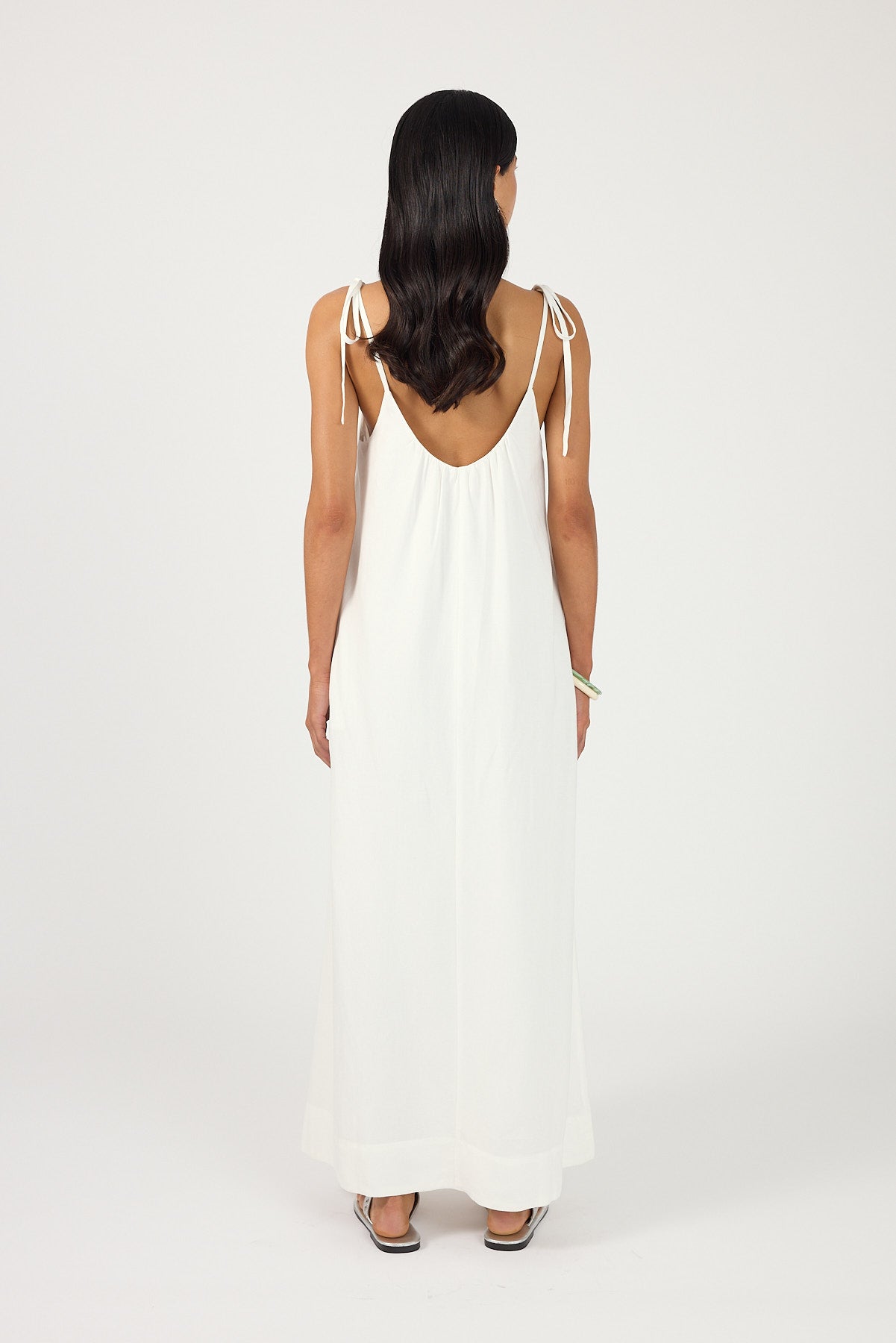 Perfect Stranger Piper Linen Maxi Dress White
