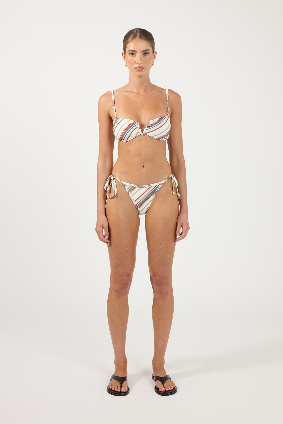Perfect Stranger Cassie Tie Side Bikini Bottom Multi Stripe