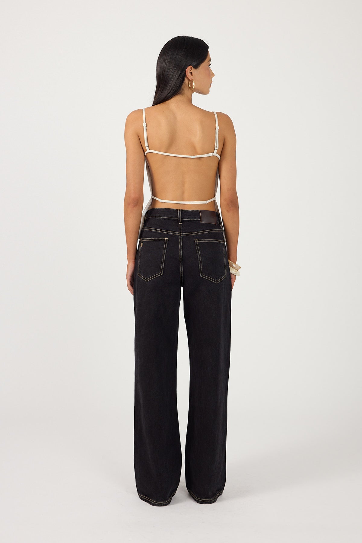 Perfect Stranger Lilah Linen Backless Top Oat