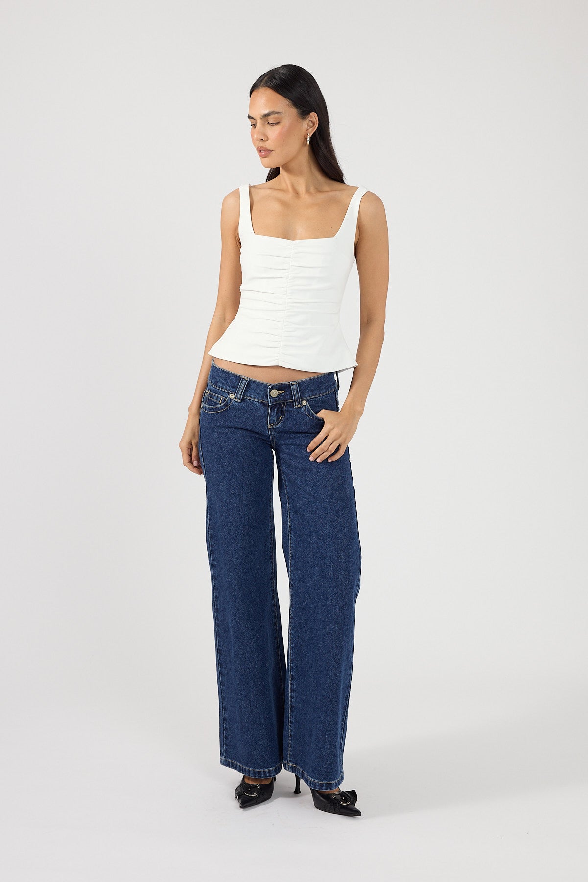 Perfect Stranger Phoebe Gathered Top White