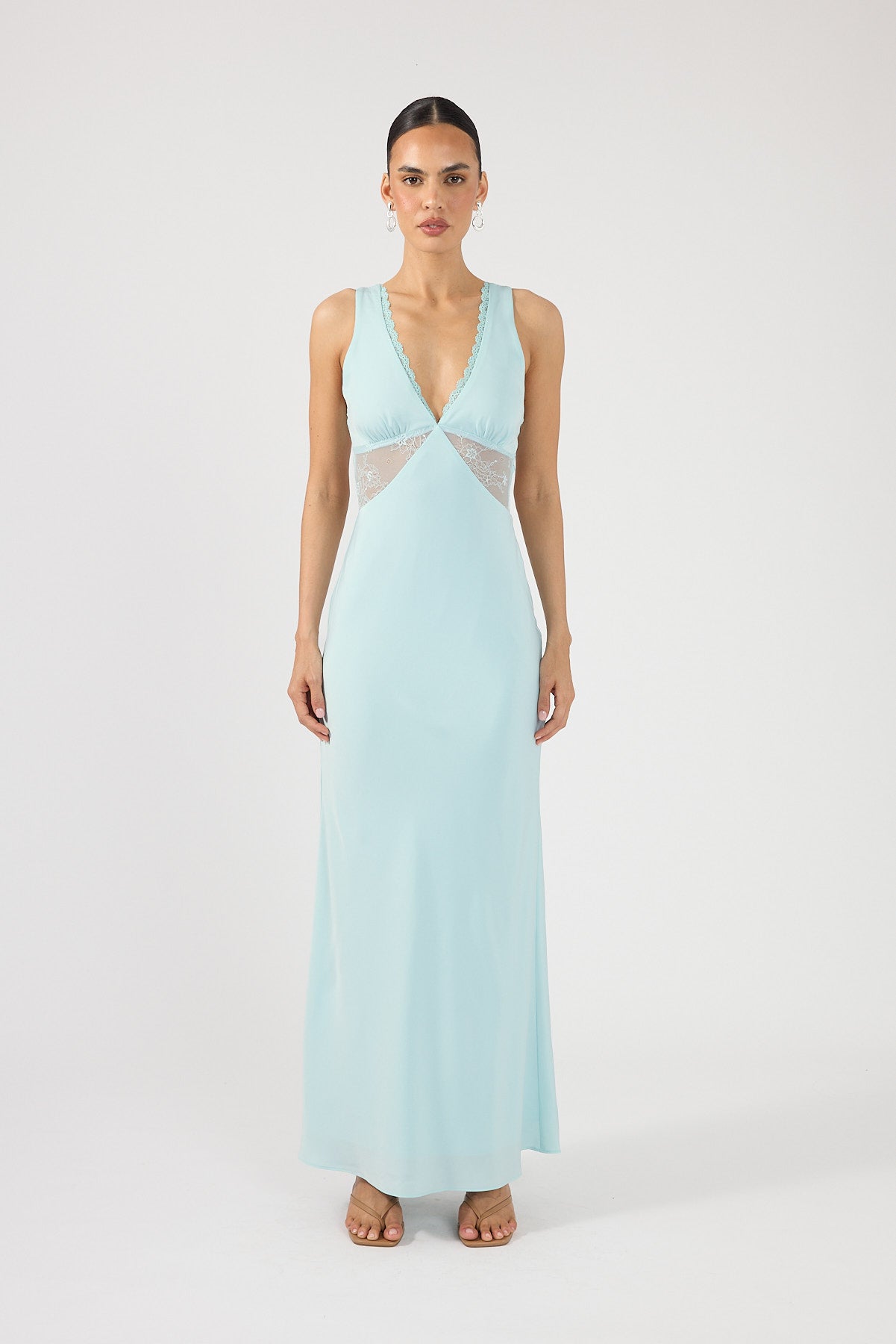 Perfect Stranger Sol Lace Maxi Dress Seafoam