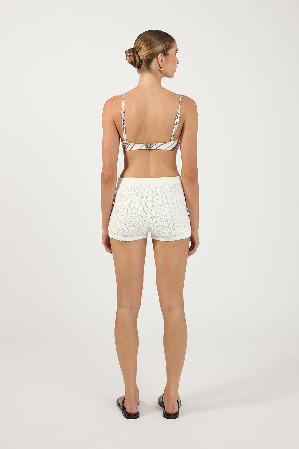 Perfect Stranger Dana Crochet Knit Shorts White