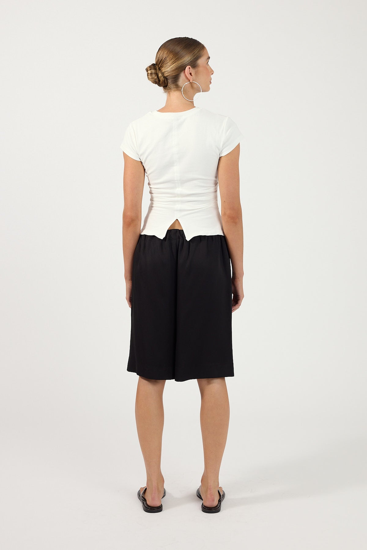 Perfect Stranger Ginie Drawcord Longline Short Black