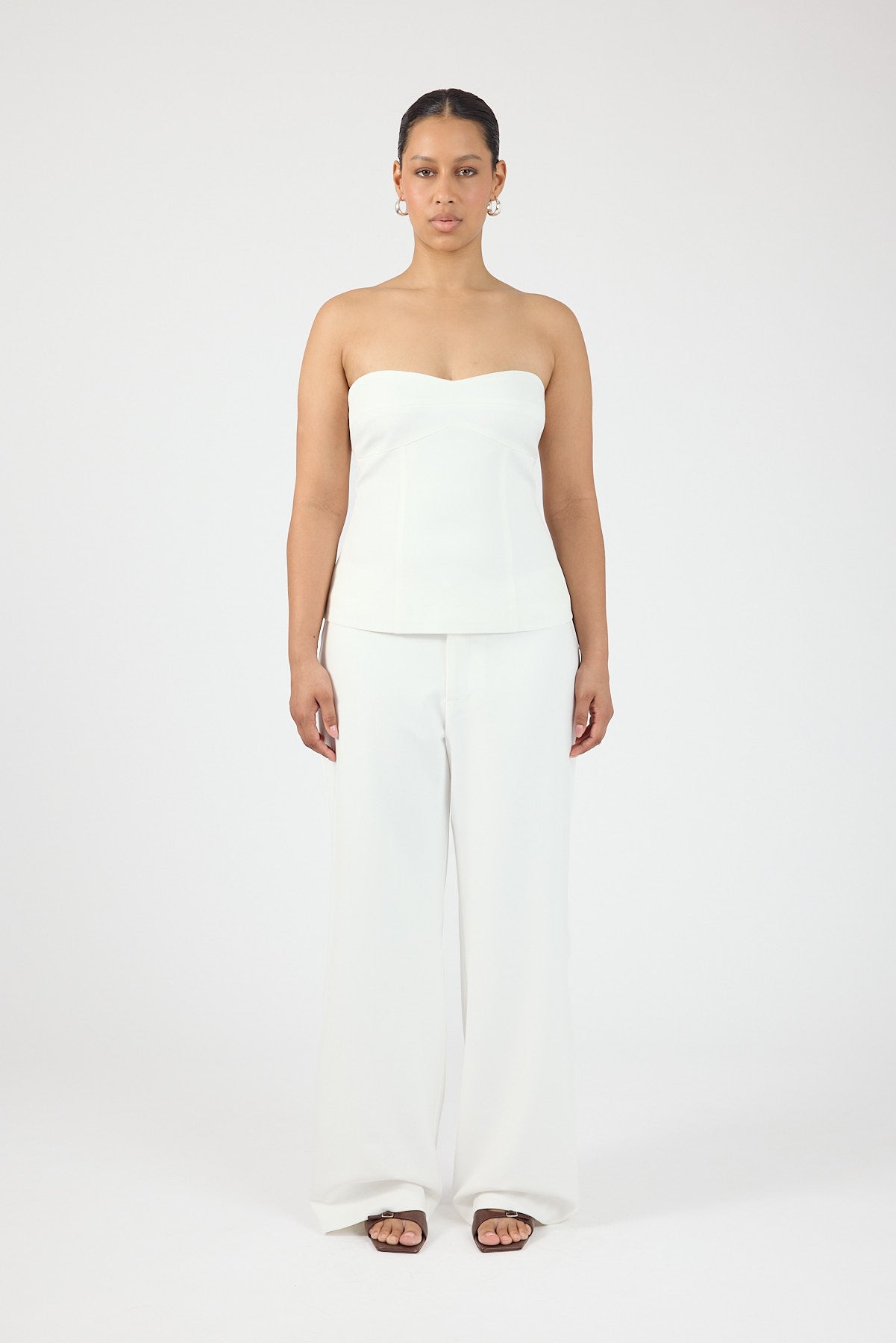 Perfect Stranger Tala Strapless Suiting Top White