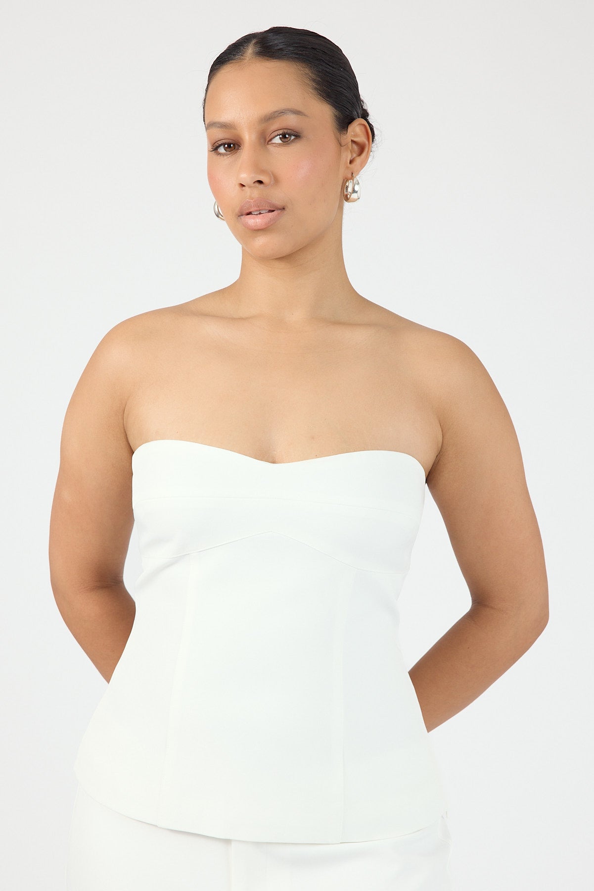 Perfect Stranger Tala Strapless Suiting Top White