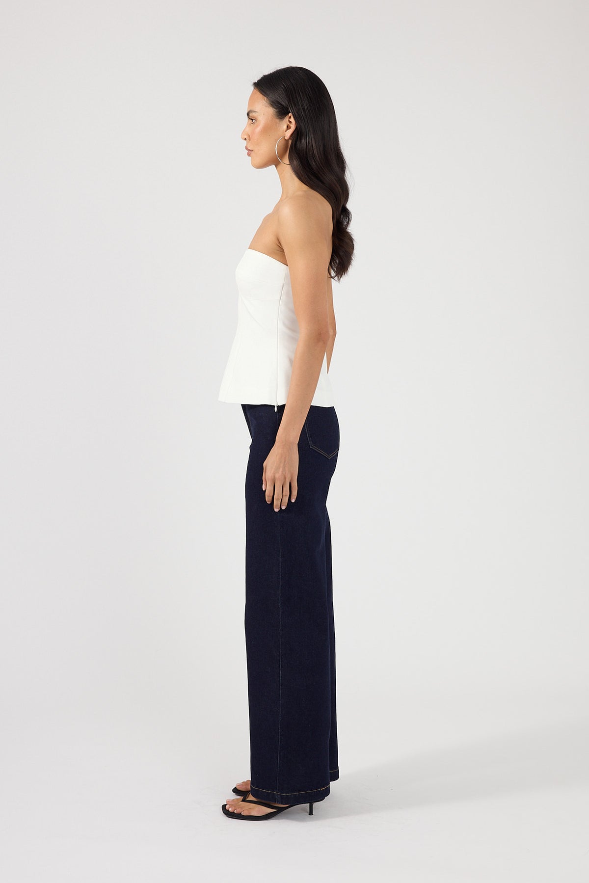 Perfect Stranger Tala Strapless Suiting Top White
