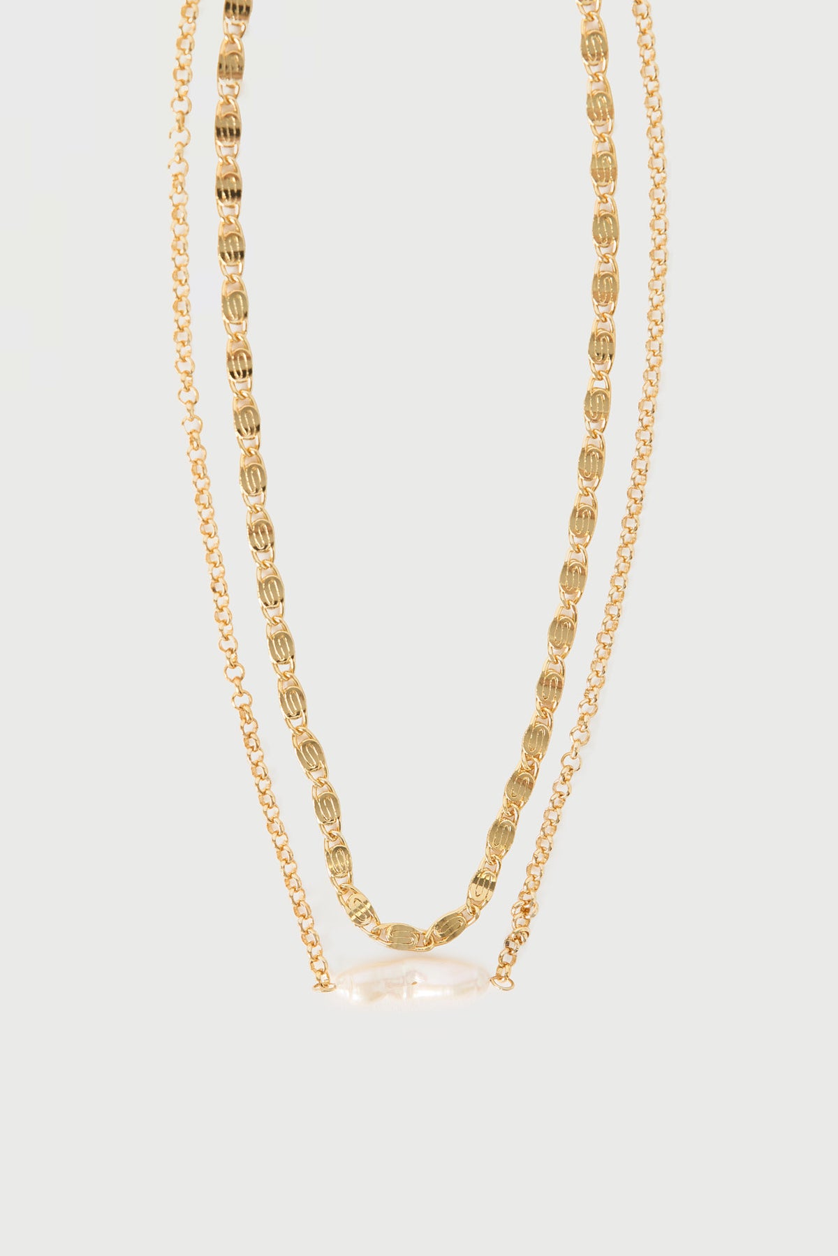 Perfect Stranger Frankie Freshwater Pearl Necklace 2 Pack 18K Gold Plated