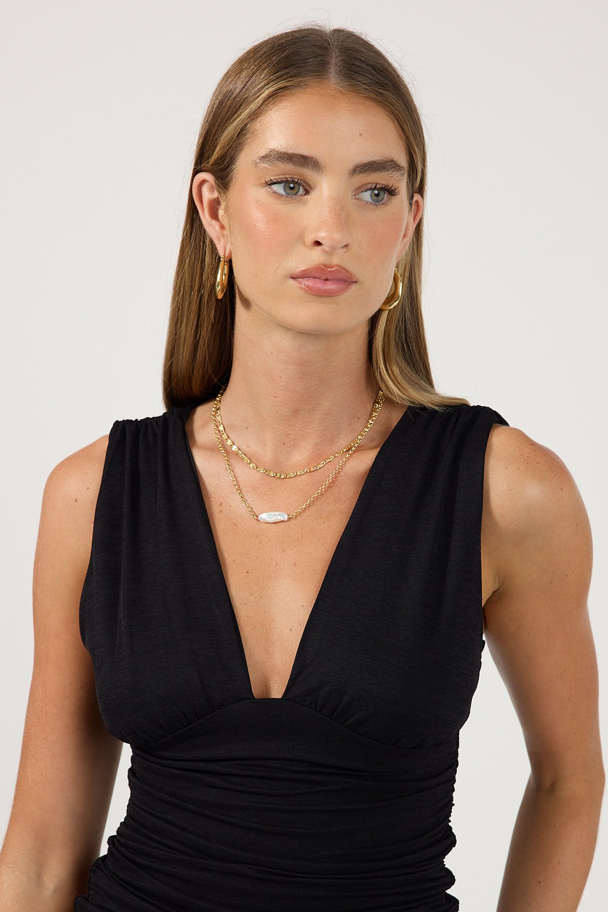 Perfect Stranger Frankie Freshwater Pearl Necklace 2 Pack 18K Gold Plated