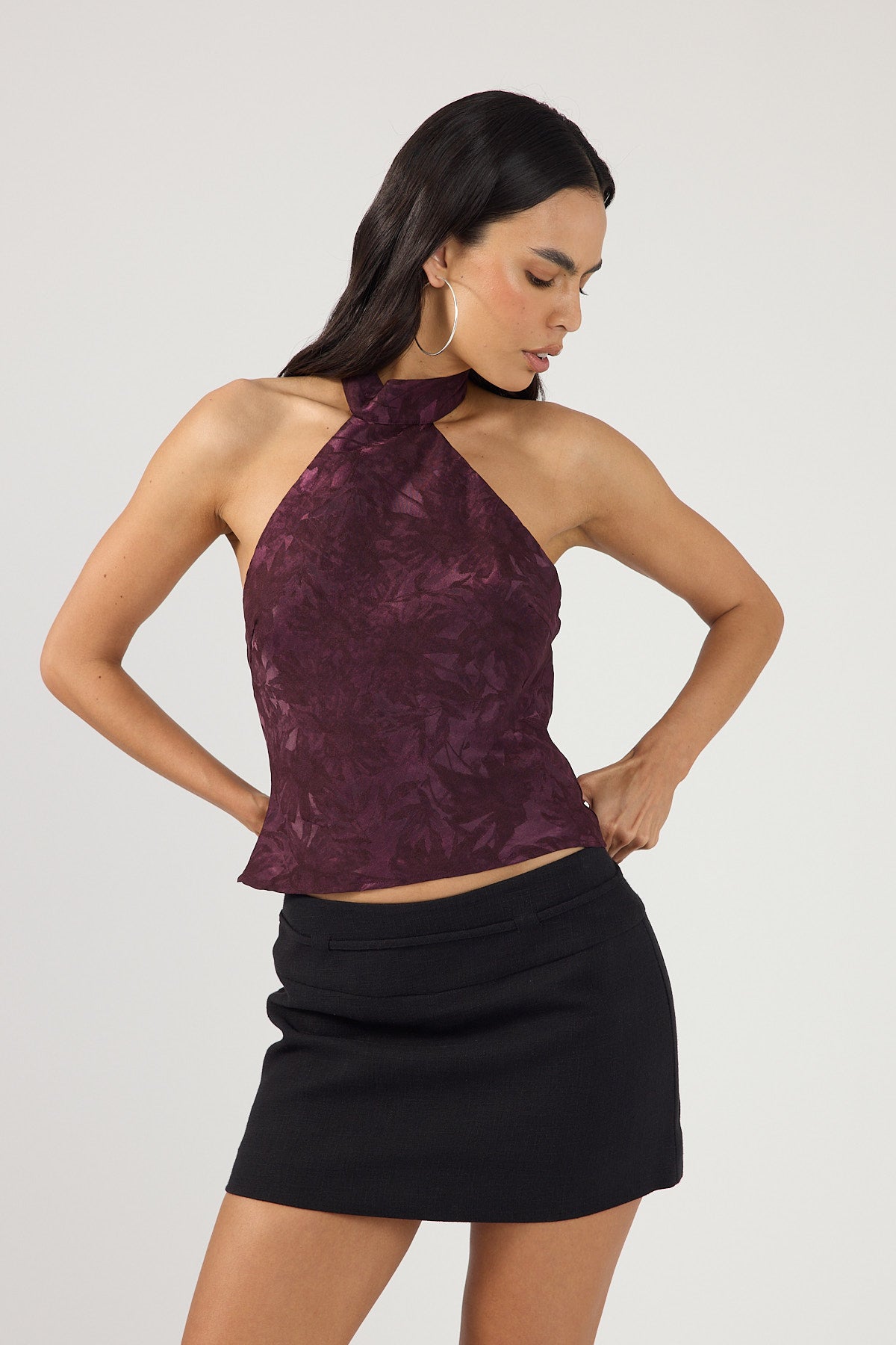Perfect Stranger Coen Mid Rise Linen Skort Black