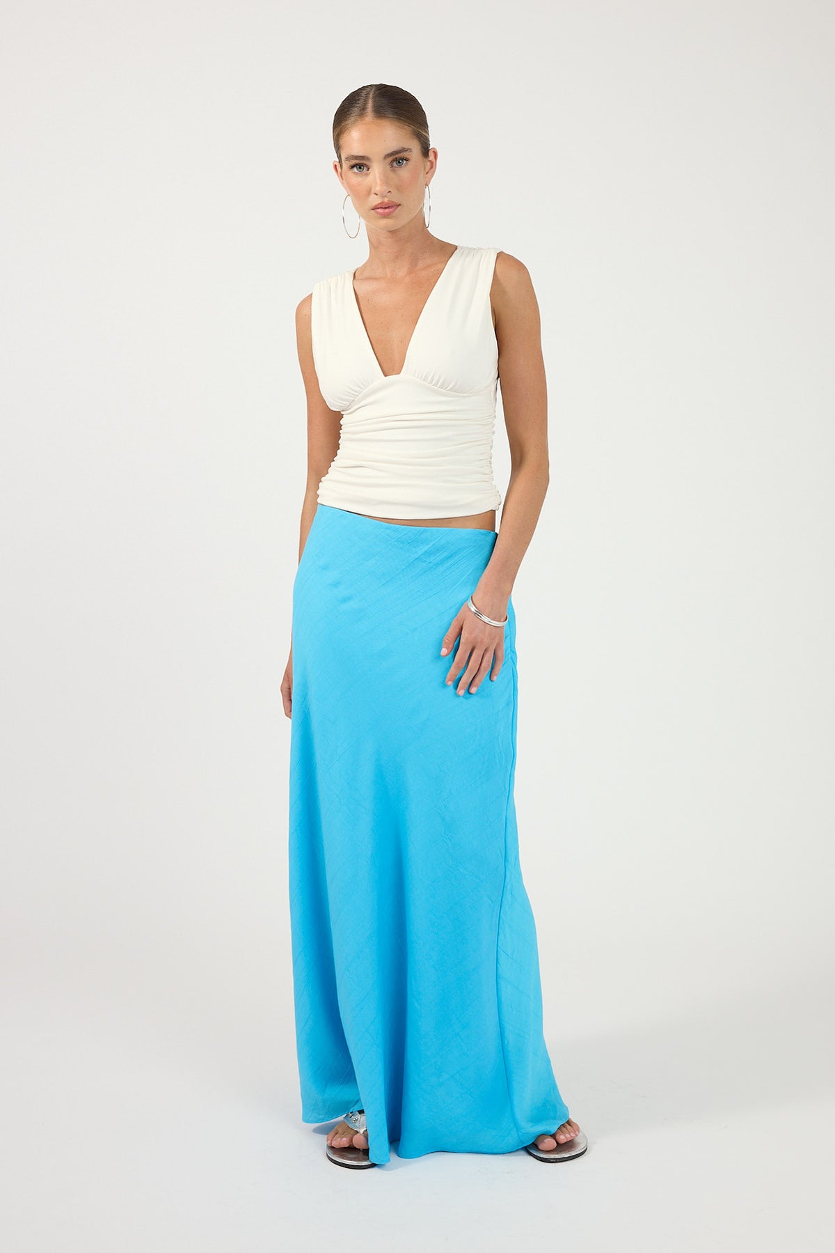 Perfect Stranger Aspen Maxi Skirt Blue