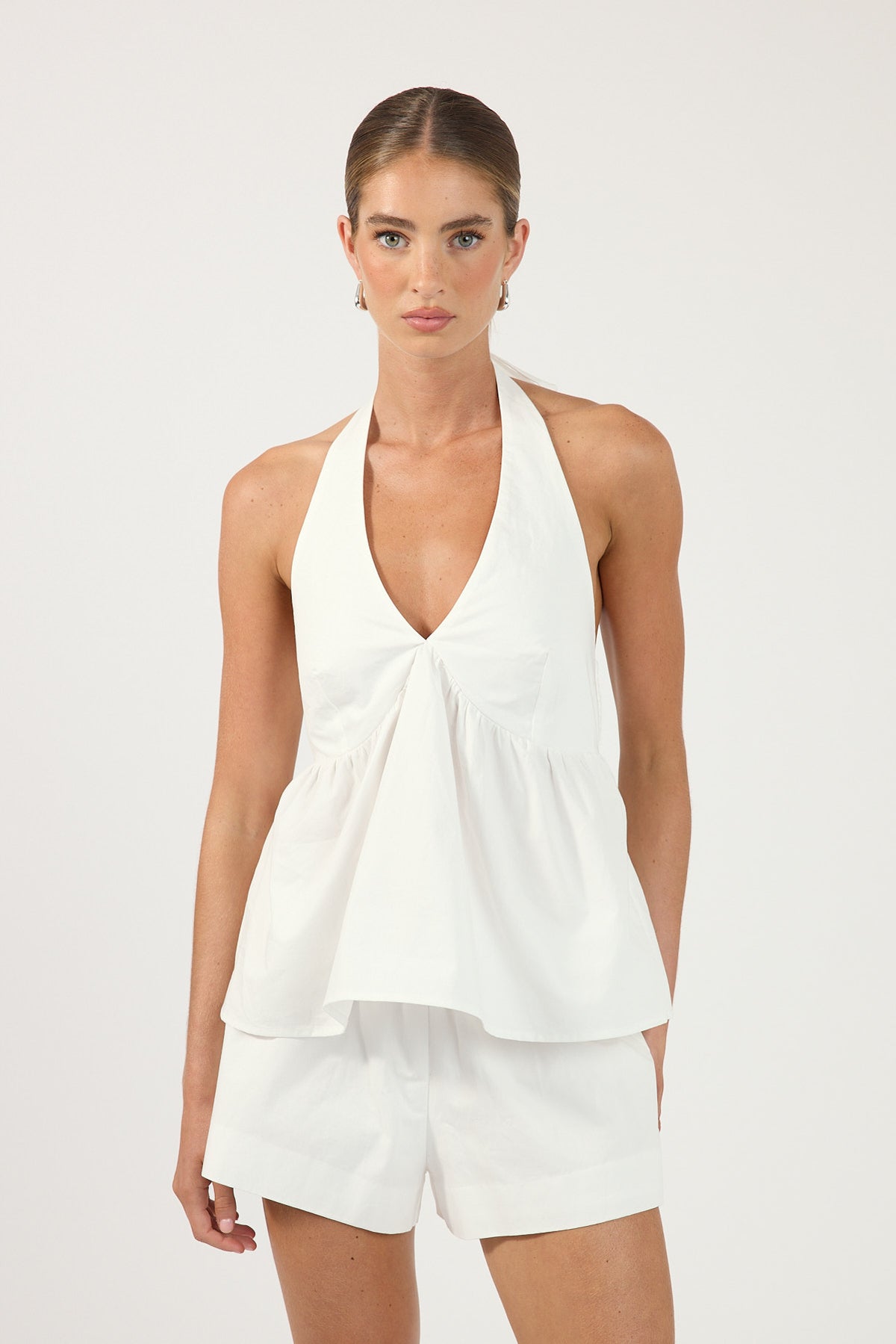 Perfect Stranger Alina Cotton Mid Rise Short White