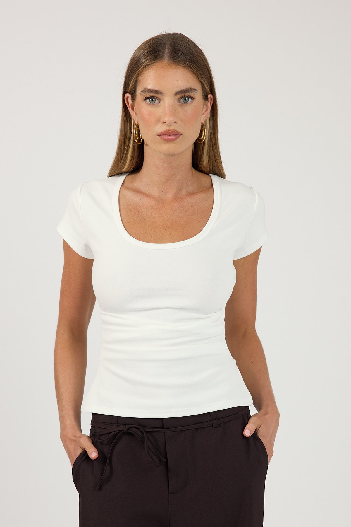 Perfect Stranger Donatella Fitted T-Shirt White