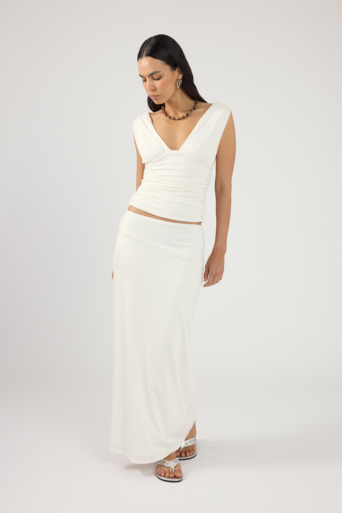 Perfect Stranger Ainzley Maxi Skirt White