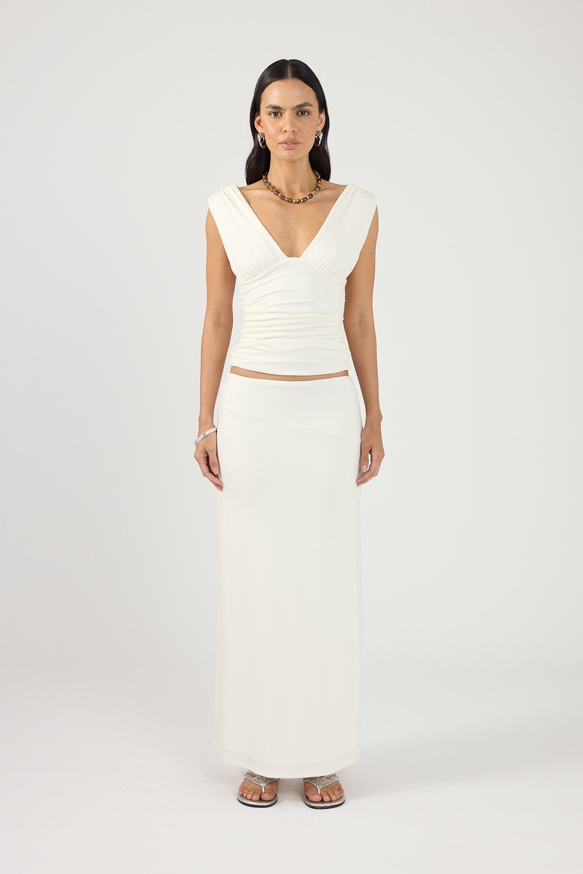 Perfect Stranger Ainzley Maxi Skirt White