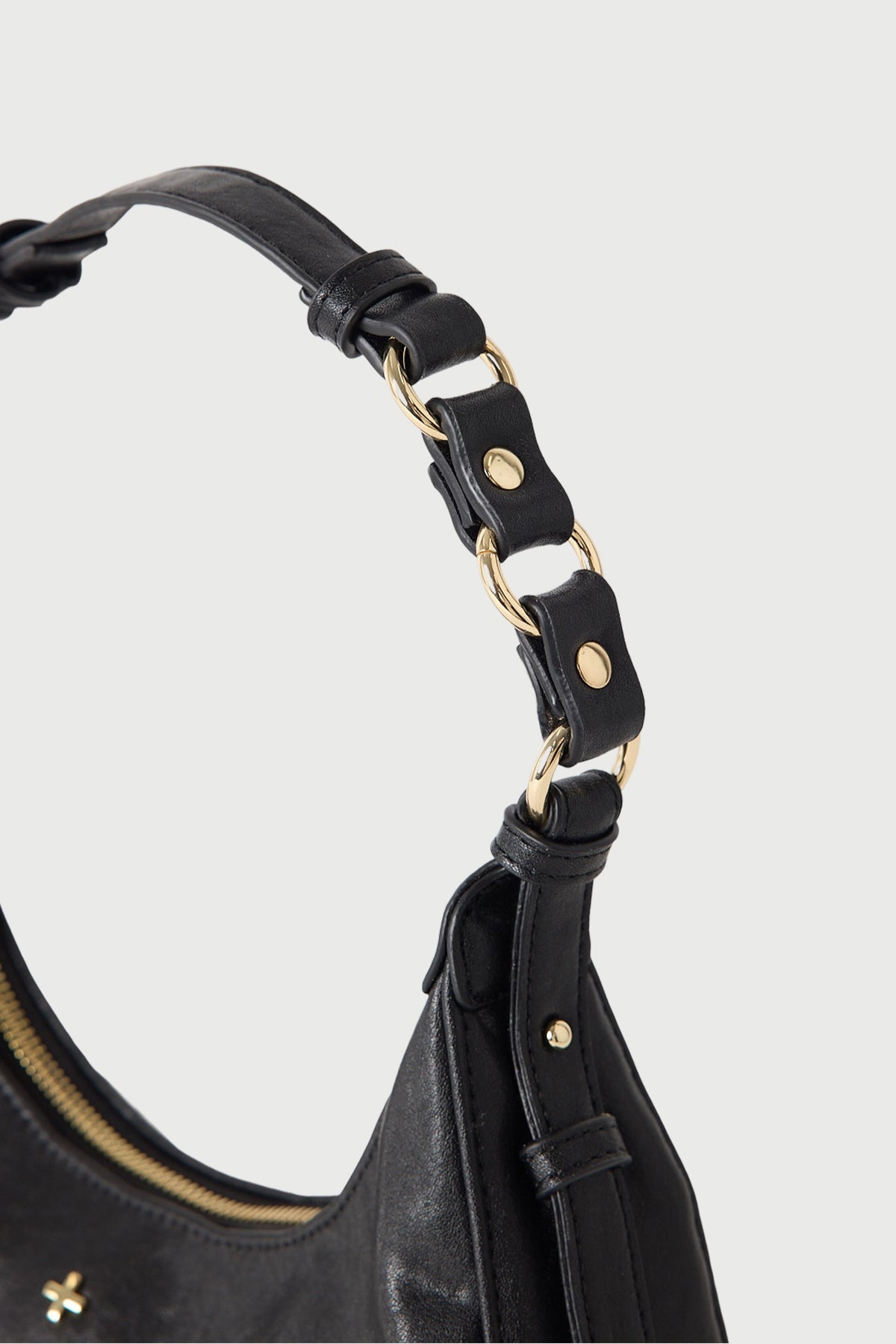 Peta + Jain Mamba Multi Ring Shoulder Bag Black Pebble